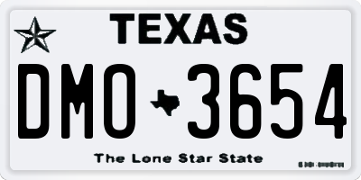 TX license plate DMO3654