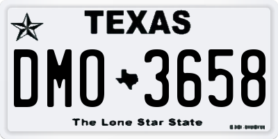 TX license plate DMO3658