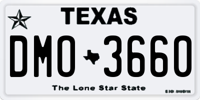 TX license plate DMO3660