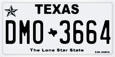 TX license plate DMO3664