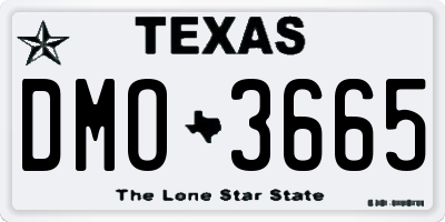 TX license plate DMO3665