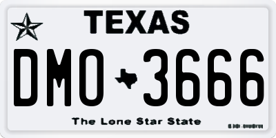 TX license plate DMO3666