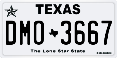 TX license plate DMO3667