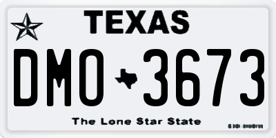 TX license plate DMO3673