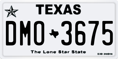 TX license plate DMO3675