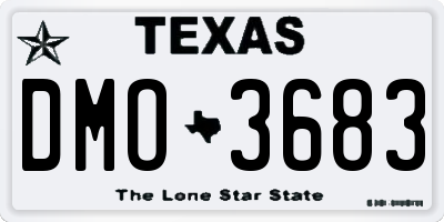 TX license plate DMO3683