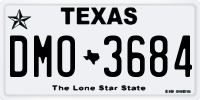 TX license plate DMO3684