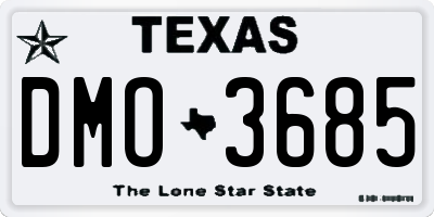 TX license plate DMO3685