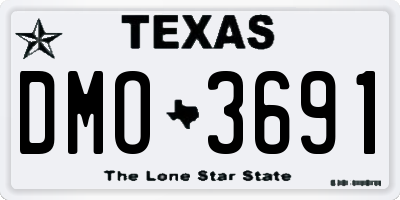 TX license plate DMO3691