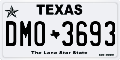 TX license plate DMO3693