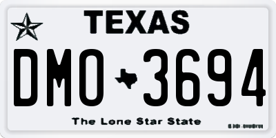 TX license plate DMO3694
