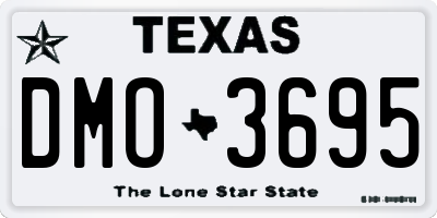 TX license plate DMO3695