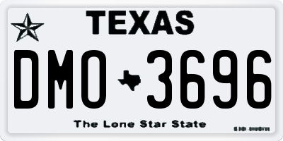 TX license plate DMO3696