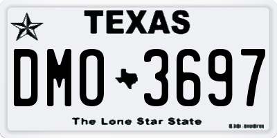 TX license plate DMO3697