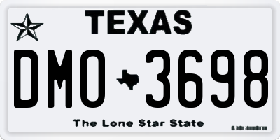 TX license plate DMO3698