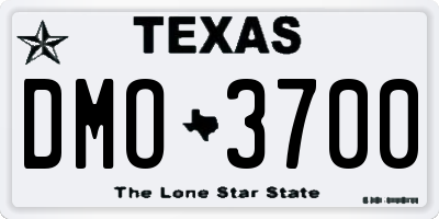 TX license plate DMO3700