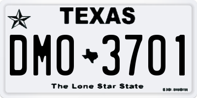 TX license plate DMO3701