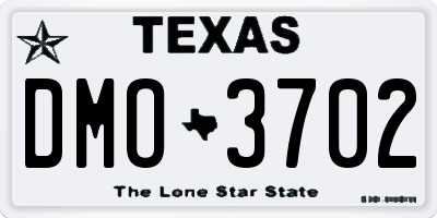TX license plate DMO3702