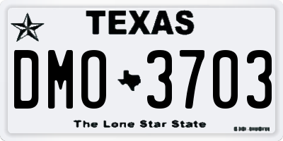 TX license plate DMO3703