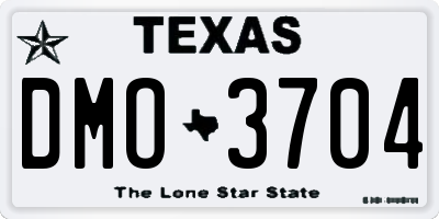 TX license plate DMO3704