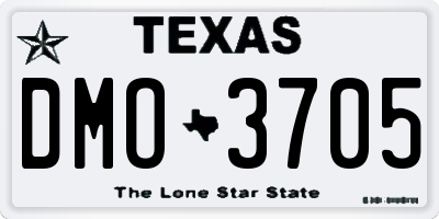 TX license plate DMO3705