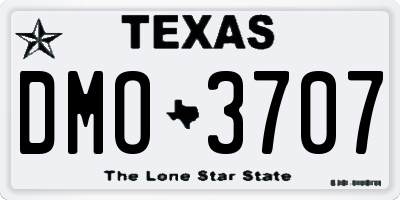 TX license plate DMO3707