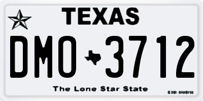 TX license plate DMO3712