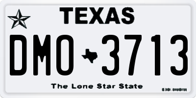 TX license plate DMO3713