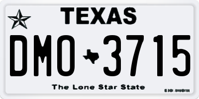 TX license plate DMO3715