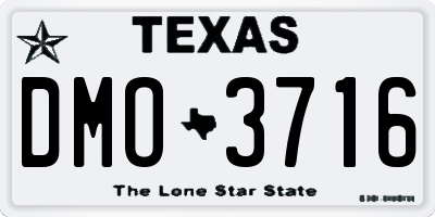 TX license plate DMO3716
