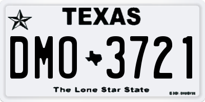 TX license plate DMO3721