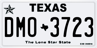 TX license plate DMO3723