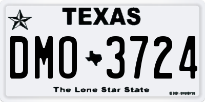 TX license plate DMO3724