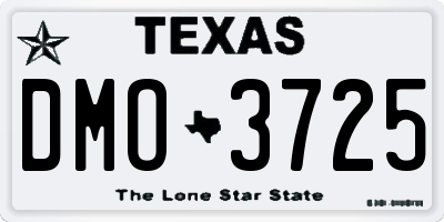 TX license plate DMO3725