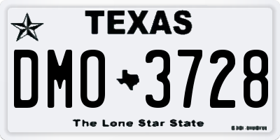 TX license plate DMO3728