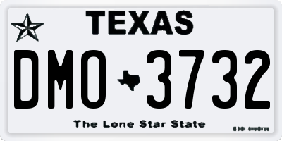 TX license plate DMO3732