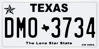 TX license plate DMO3734