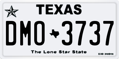 TX license plate DMO3737