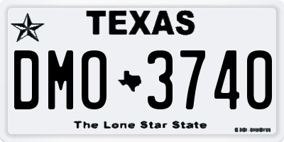 TX license plate DMO3740