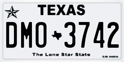 TX license plate DMO3742
