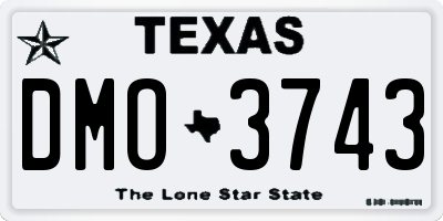 TX license plate DMO3743