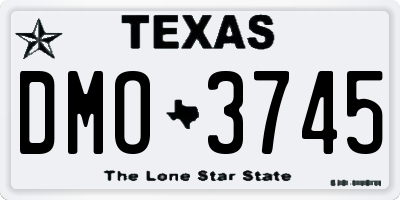 TX license plate DMO3745