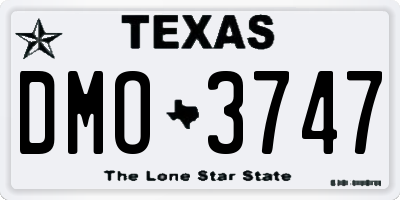 TX license plate DMO3747