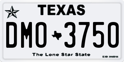 TX license plate DMO3750