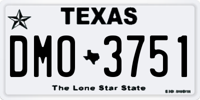 TX license plate DMO3751