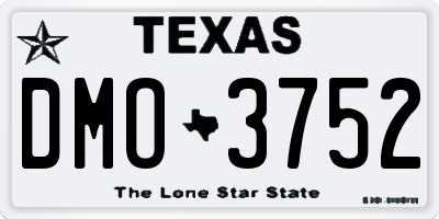 TX license plate DMO3752