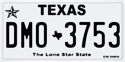 TX license plate DMO3753