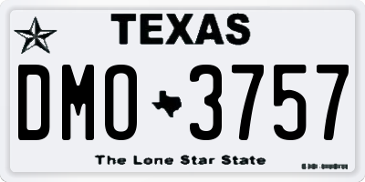 TX license plate DMO3757
