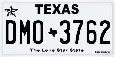 TX license plate DMO3762