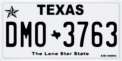 TX license plate DMO3763